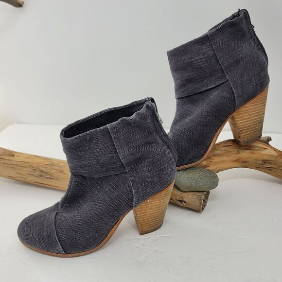 rag & bone Shoes - Rag & Bone heavy canvas heeled booties